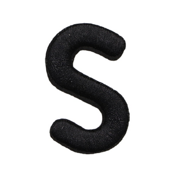 Letter S 'Black' Embroidered Patch