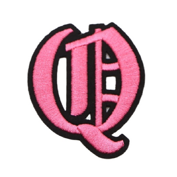 Gothic Font 'Letter Q | Pink' Embroidered Patch