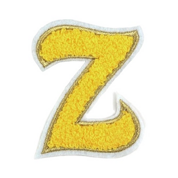 Cute Yellow Chenille 'Letter Z' Embroidered Patch