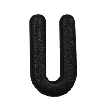 Letter U 'Black' Embroidered Patch