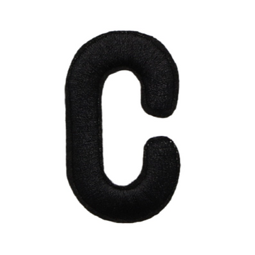 Letter C 'Black' Embroidered Patch