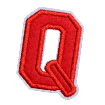 Letter Q 'Red' Embroidered Patch