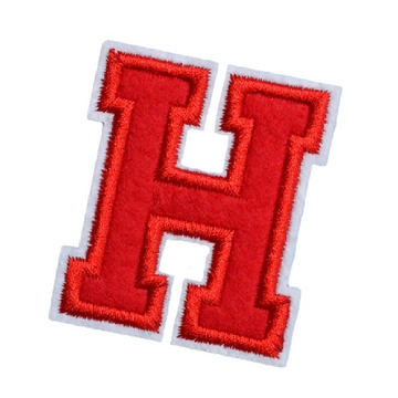 Letter H 'Red' Embroidered Patch