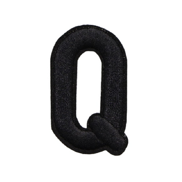 Letter Q 'Black' Embroidered Patch