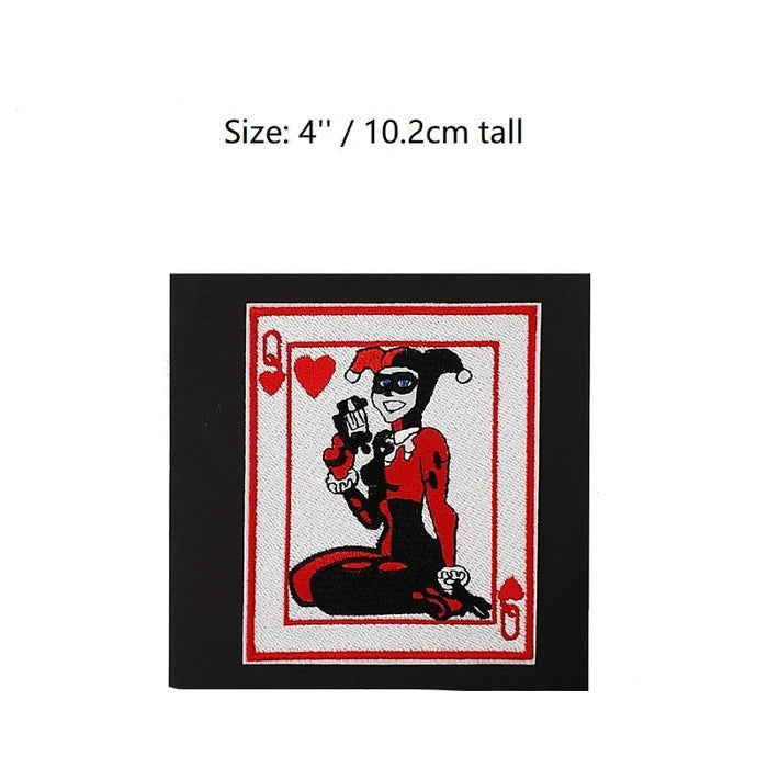 Harley Quinn 'Queen of Hearts Card' Embroidered Patch