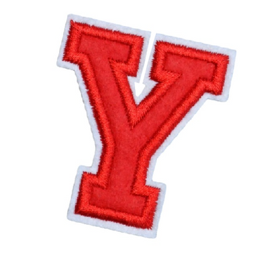 Letter Y 'Red' Embroidered Patch