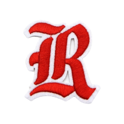 Gothic Font 'Letter R' Embroidered Patch