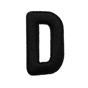 Letter D 'Black' Embroidered Patch