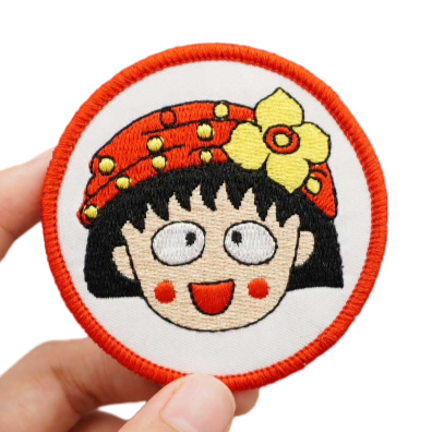 Chibi Maruko-chan 'Momoko Sakura | Surprised | Round' Embroidered Velcro Patch