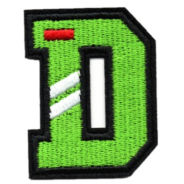 Letter D 'White Stripes' Embroidered Velcro Patch