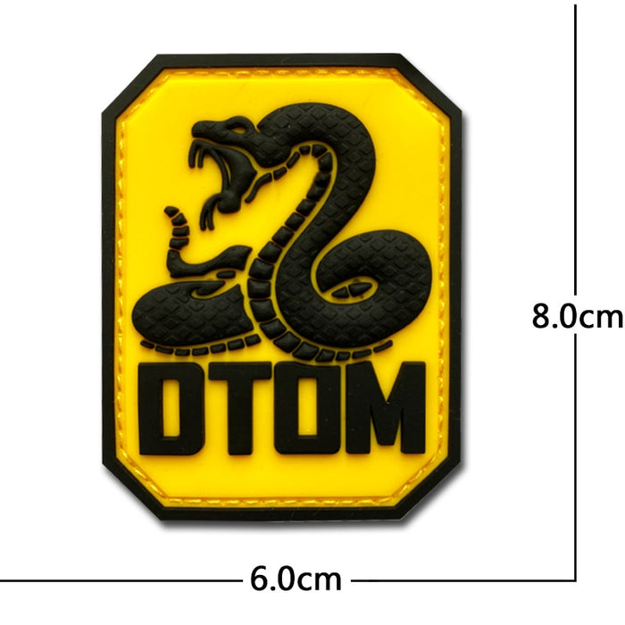 DTOM 'Angry Snake | Don't Tread On Me | 3.0' PVC Rubber Velcro Patch