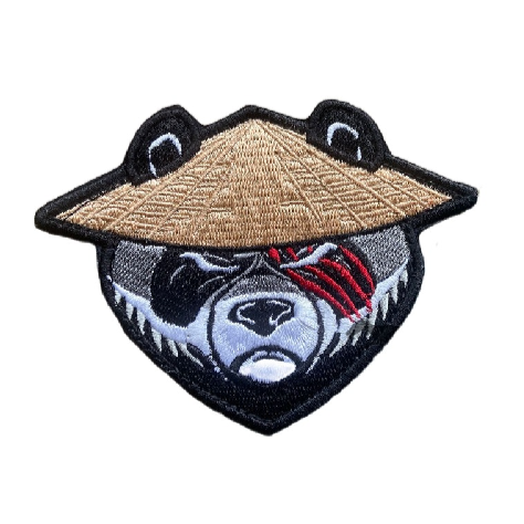 Cool 'Panda Head | Straw Hat' Embroidered Velcro Patch