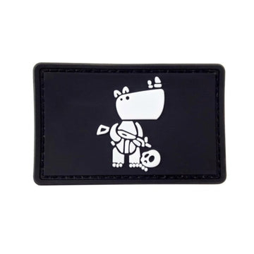 Cool 'Tactical Rhinoceros And Mini Skull' PVC Rubber Velcro Patch