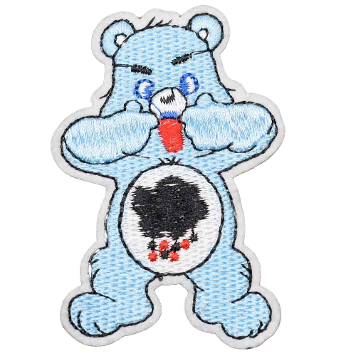 Grumpy Bear 'Storm Cloud With Raindrops | Silly' Embroidered Patch