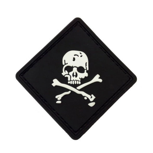 Skull 'Crossbones' PVC Rubber Velcro Patch