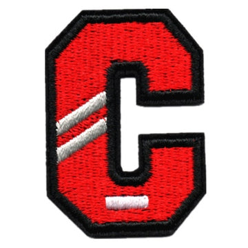Letter C 'White Stripes' Embroidered Velcro Patch