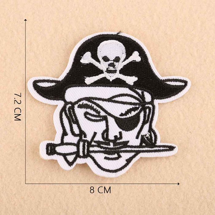 Pirate 'Knife and Hat Skull' Embroidered Patch