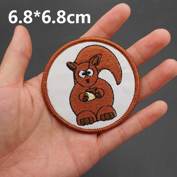 Scared Squirrel 'Holding Acorn' Embroidered Patch