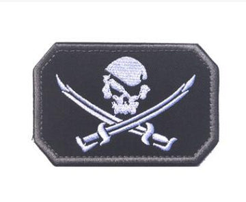 Pirate 'Skull | Left Eyepatch' Embroidered Velcro Patch