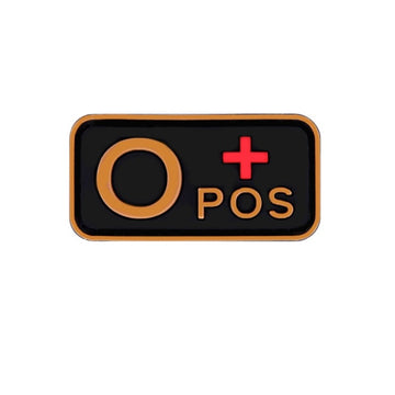 Blood Type 'O Positive' PVC Rubber Velcro Patch