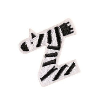 Letter Z 'Zebra' Embroidered Patch