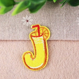 Cute Letter J 'Juice' Embroidered Patch