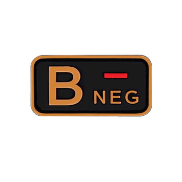 Blood Type 'B Negative' PVC Rubber Velcro Patch