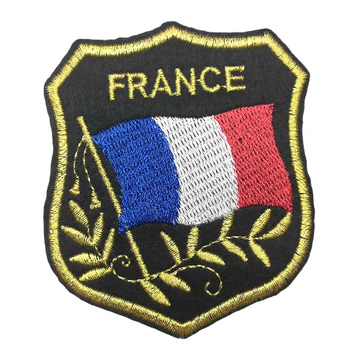 France Flag 'Laurel Wreath' Embroidered Patch