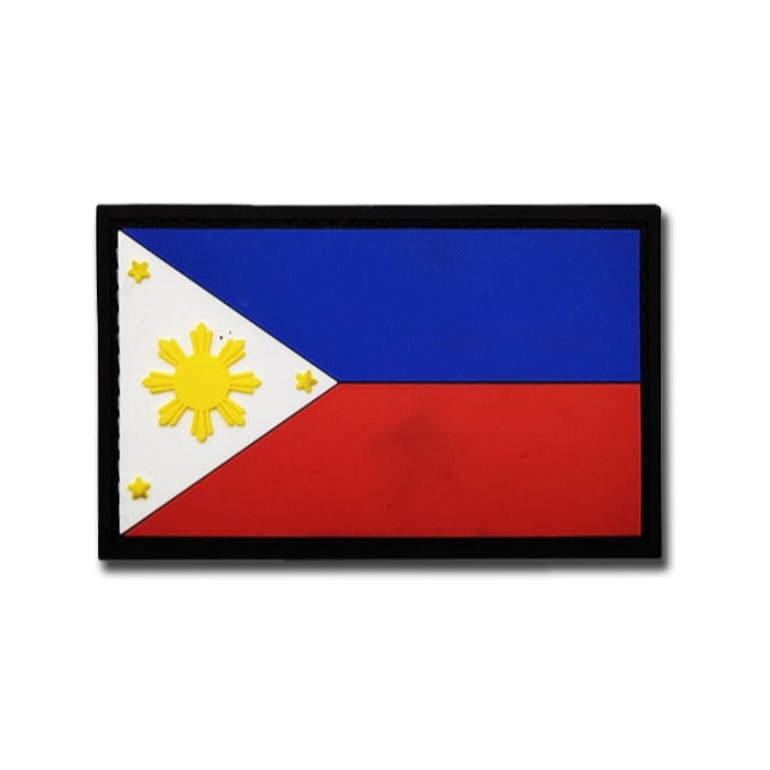 Philippine Flag PVC Rubber Velcro Patch
