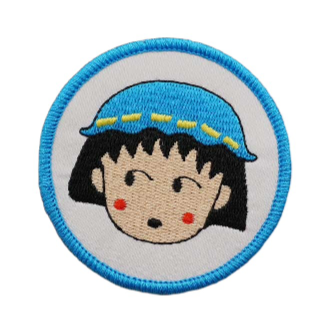 Chibi Maruko-chan 'Momoko Sakura | Blue Hat | Round' Embroidered Patch