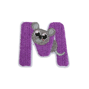 Cute Animal 'Letter M | Mouse' Embroidered Patch