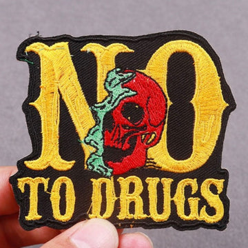 Broken Skull 'No To Drugs' Embroidered Patch