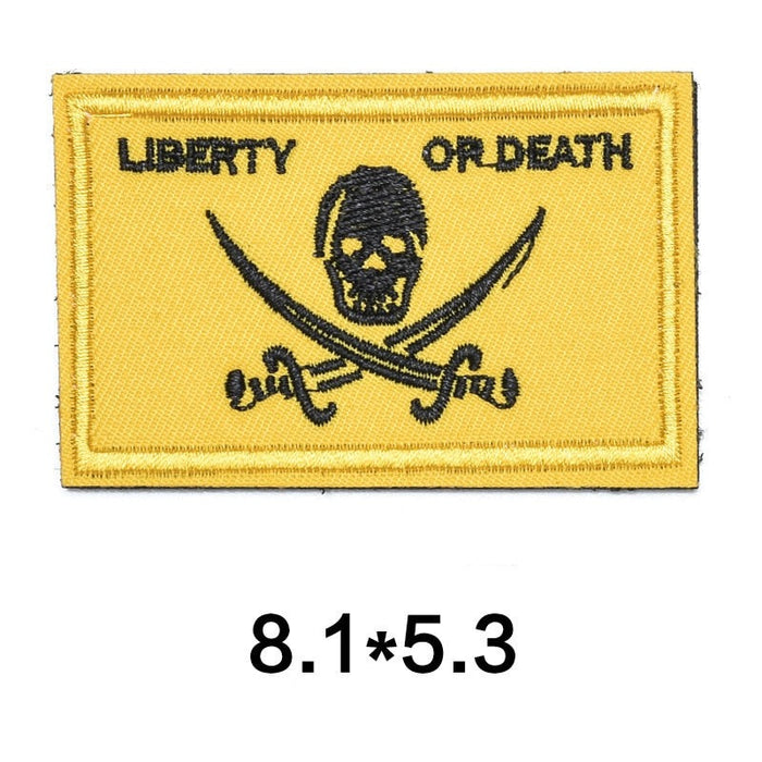 Pirate Skull 'Liberty Or Death | 1.0' Embroidered Velcro Patch