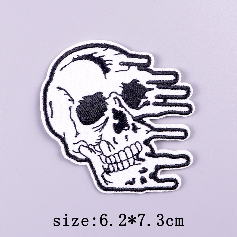 Cool 'Melting Skull' Embroidered Patch
