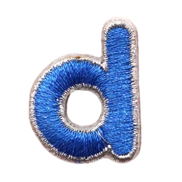 Small Letter D 'Blue' Embroidered Patch