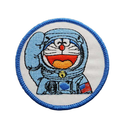 Doraemon 'Space Suit | Salute | Round' Embroidered Velcro Patch