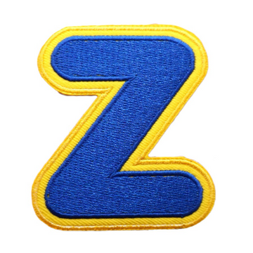 Big Letter Z 'Yellow and Blue' Embroidered Velcro Patch