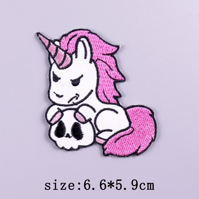 Cute 'Unicorn | Skull' Embroidered Velcro Patch
