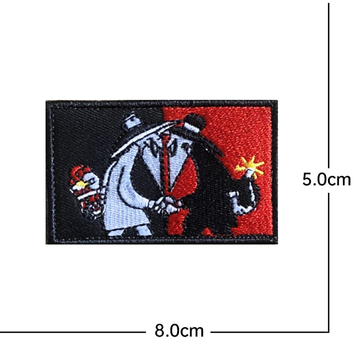 Spy vs. Spy 'Black And White Spy | Logo' Embroidered Velcro Patch