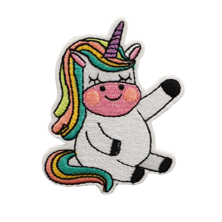 Unicorn 'Sitting | Raising Hand' Embroidered Patch