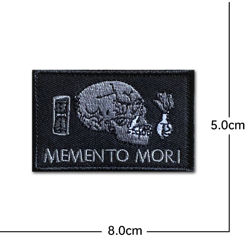 Skull 'Memento Mori' Embroidered Velcro Patch