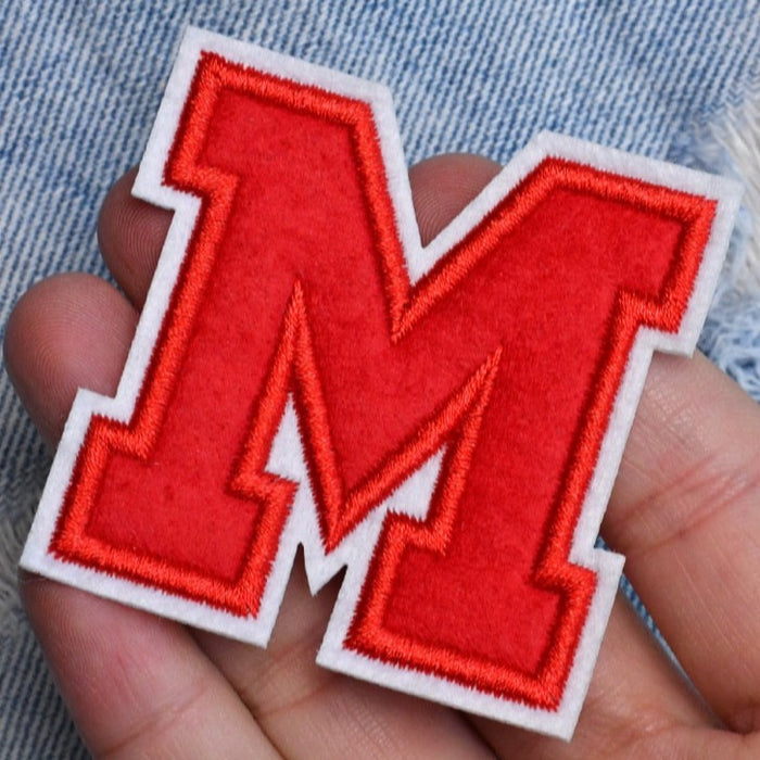 Letter M 'Red' Embroidered Patch
