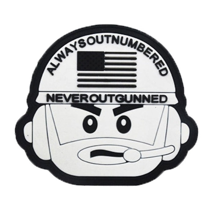 American Flag 'Always Outnumbered Never Outgunned' PVC Rubber Velcro Patch