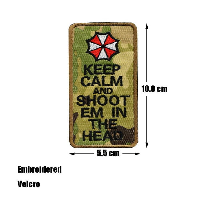 Resident Evil 'Keep Calm And Shoot Em In The Head | 1.0' Embroidered Velcro Patch