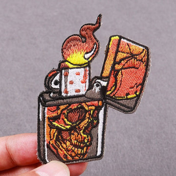 Skull Lighter 'Flame' Embroidered Patch