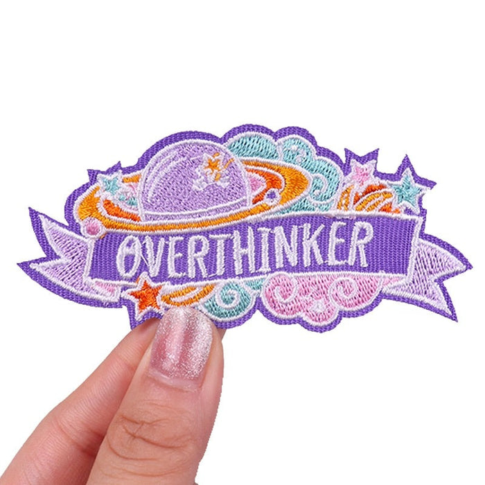 Cute 'Overthinker | Planet' Embroidered Patch