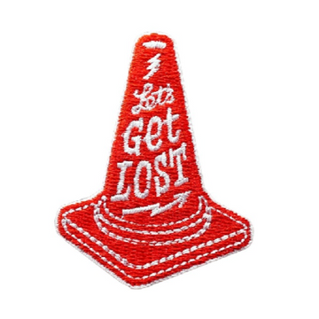 Cone Barrier 'Let's Get Lost' Embroidered Patch