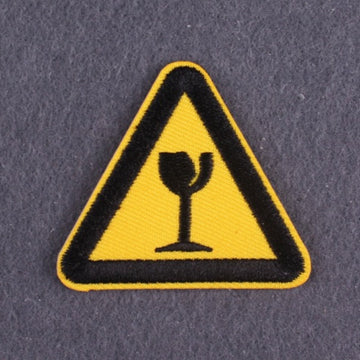 Warning Sign 'Broken Glass' Embroidered Patch