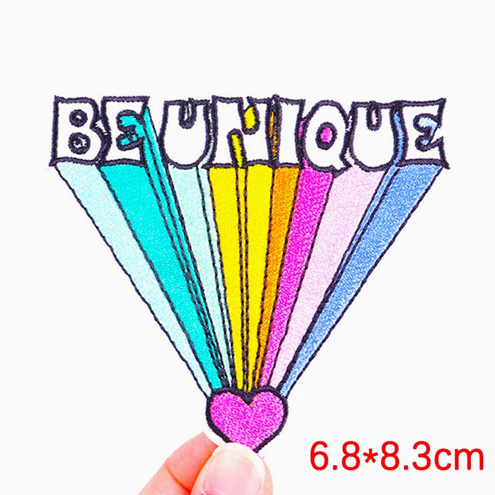 Cute 'Be Unique | Colorful' Embroidered Patch