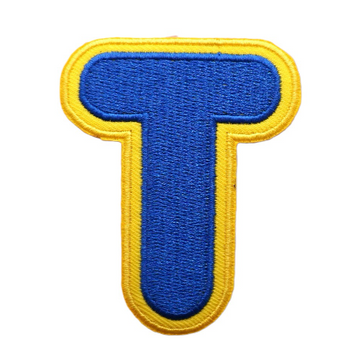 Big Letter T 'Yellow and Blue' Embroidered Patch